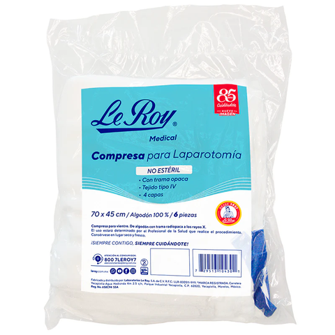 COMPRESA P/IAPAROTOMIA C/6 70X45CM